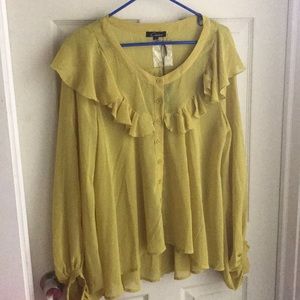 Lovely sheer goldenrod blouse by Cecico.